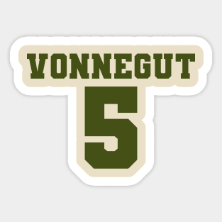 Vonnegut's Jersey Number 5 Sticker